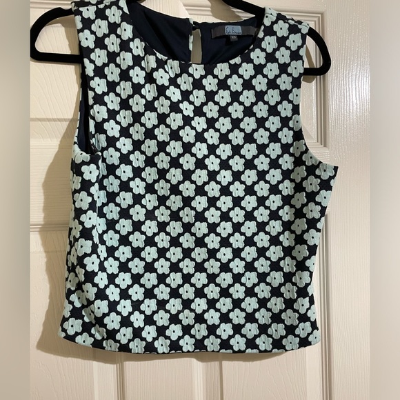 Anthropologie Eva Franco Floral Jacquard Crop Top - Picture 6 of 11